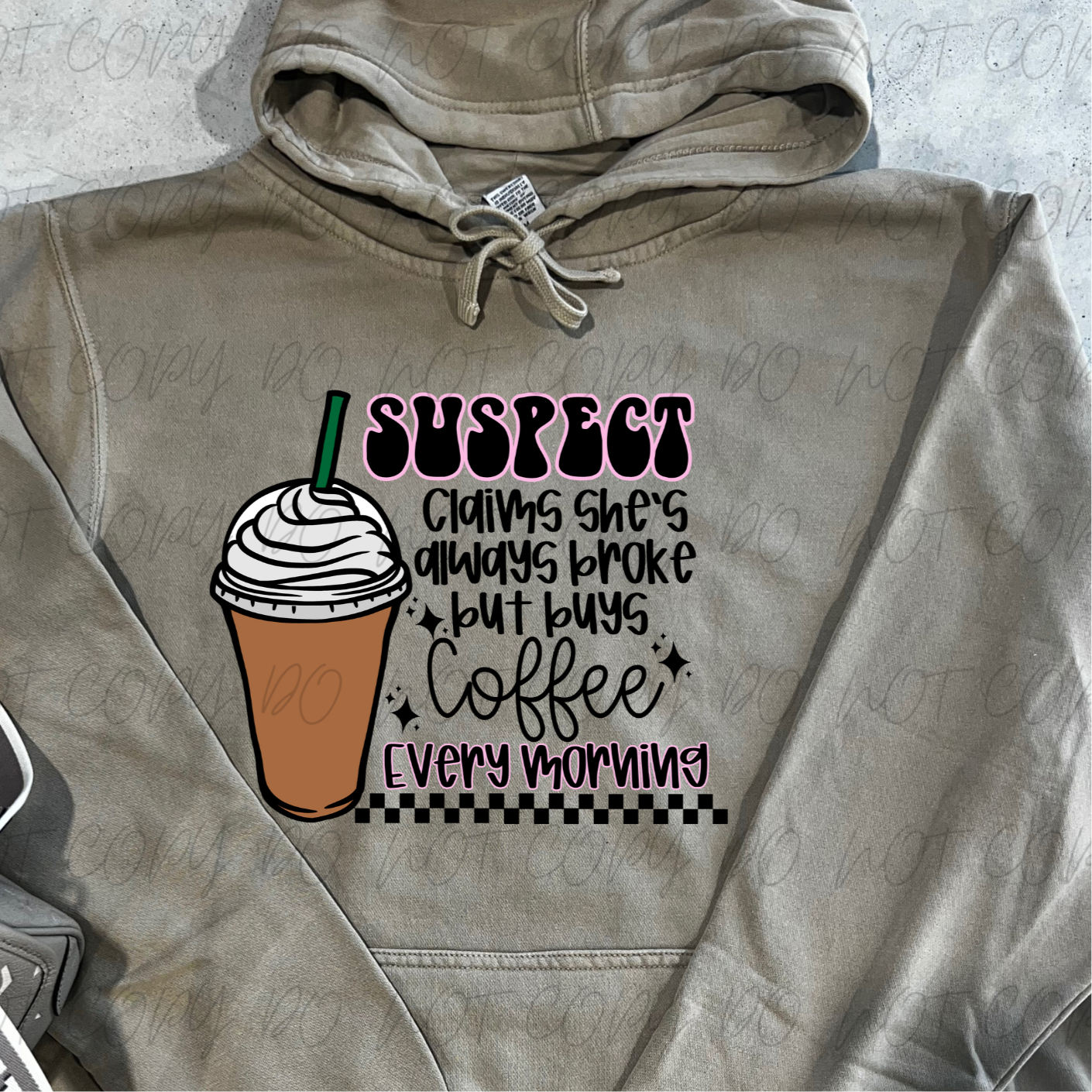 Suspect buys coffee DTF TRANSFER