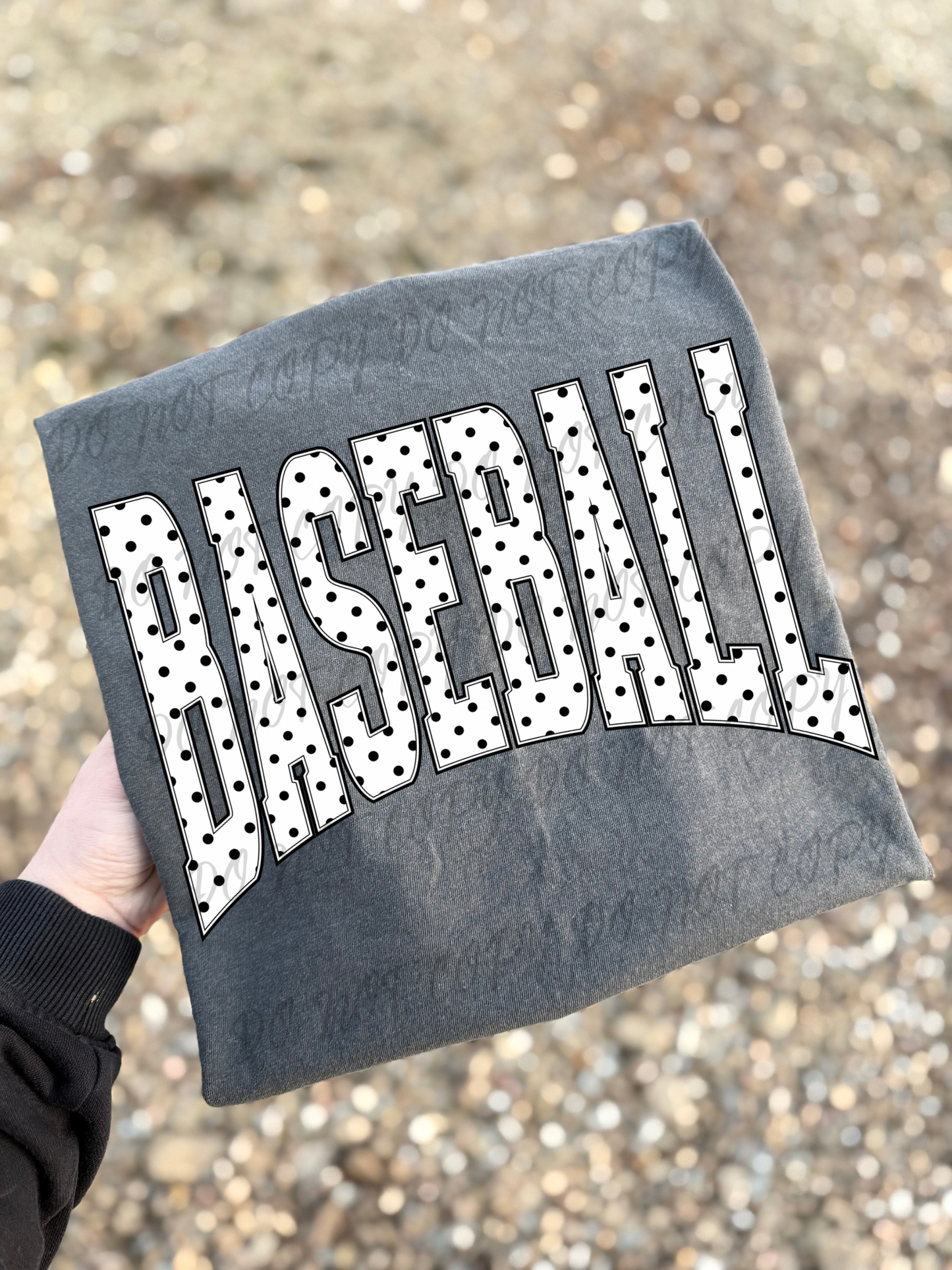 Baseball with polka dots DTF TRANSFER