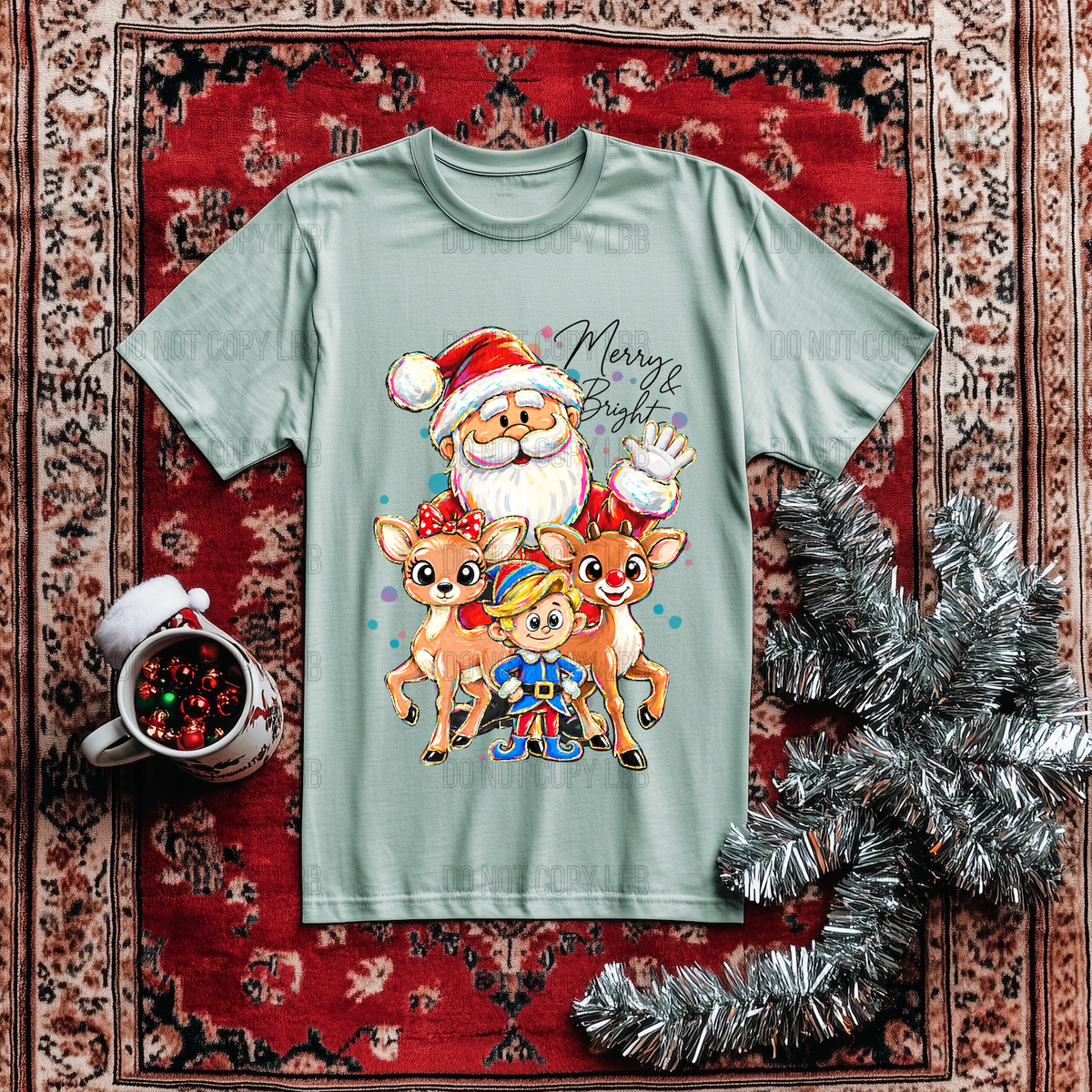 Merry & bright DTF TRANSFER
