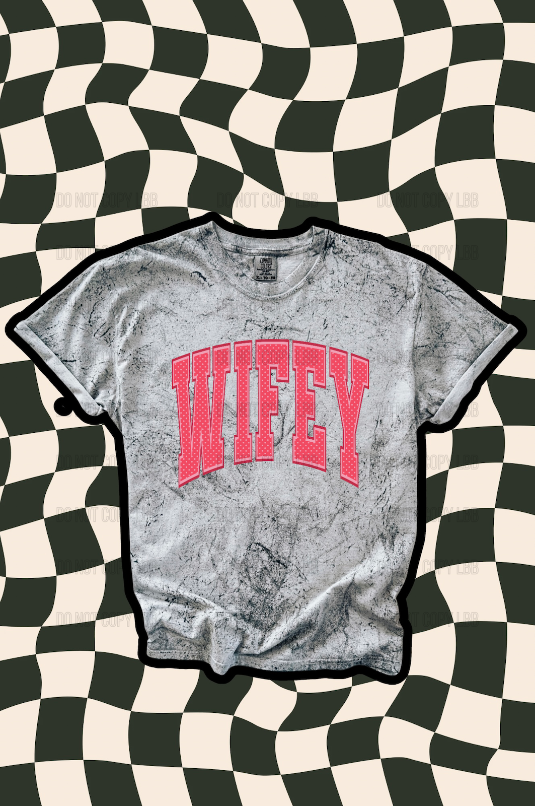 Wifey pink polka DTF TRANSFER