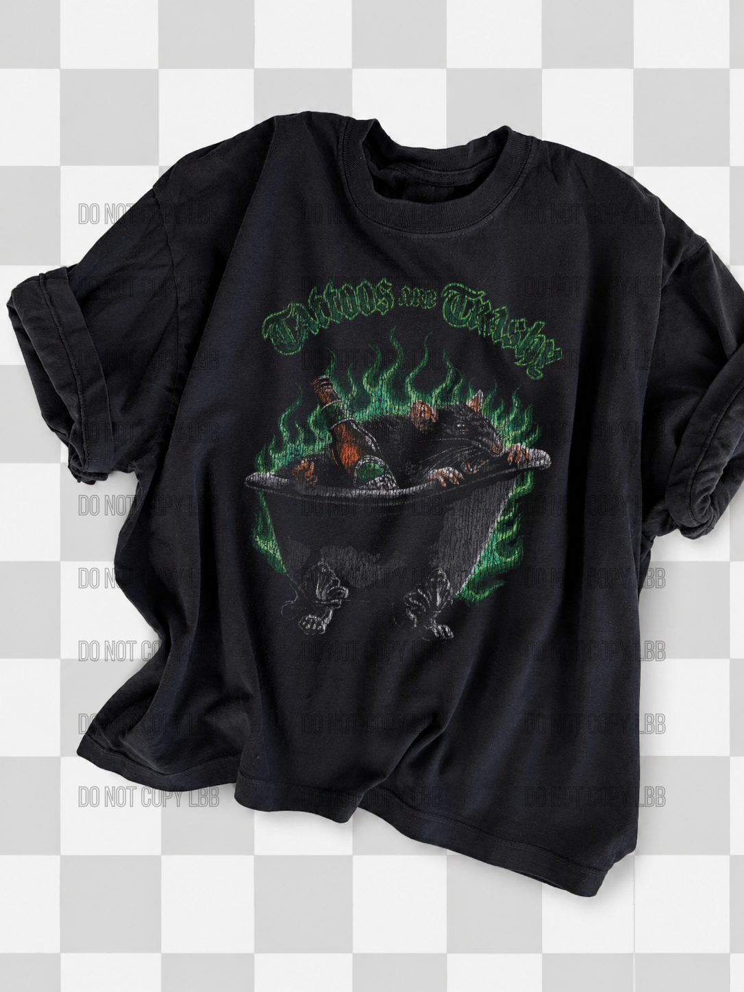 Tattoos are trashy DTF TRANSFER *dark color shirt only