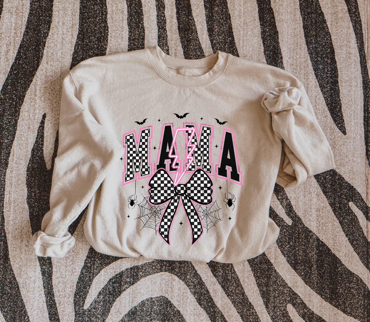 Mama check bow DTF TRANSFER