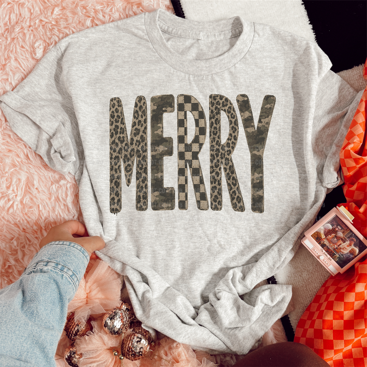Merry camo DTF TRANSFER