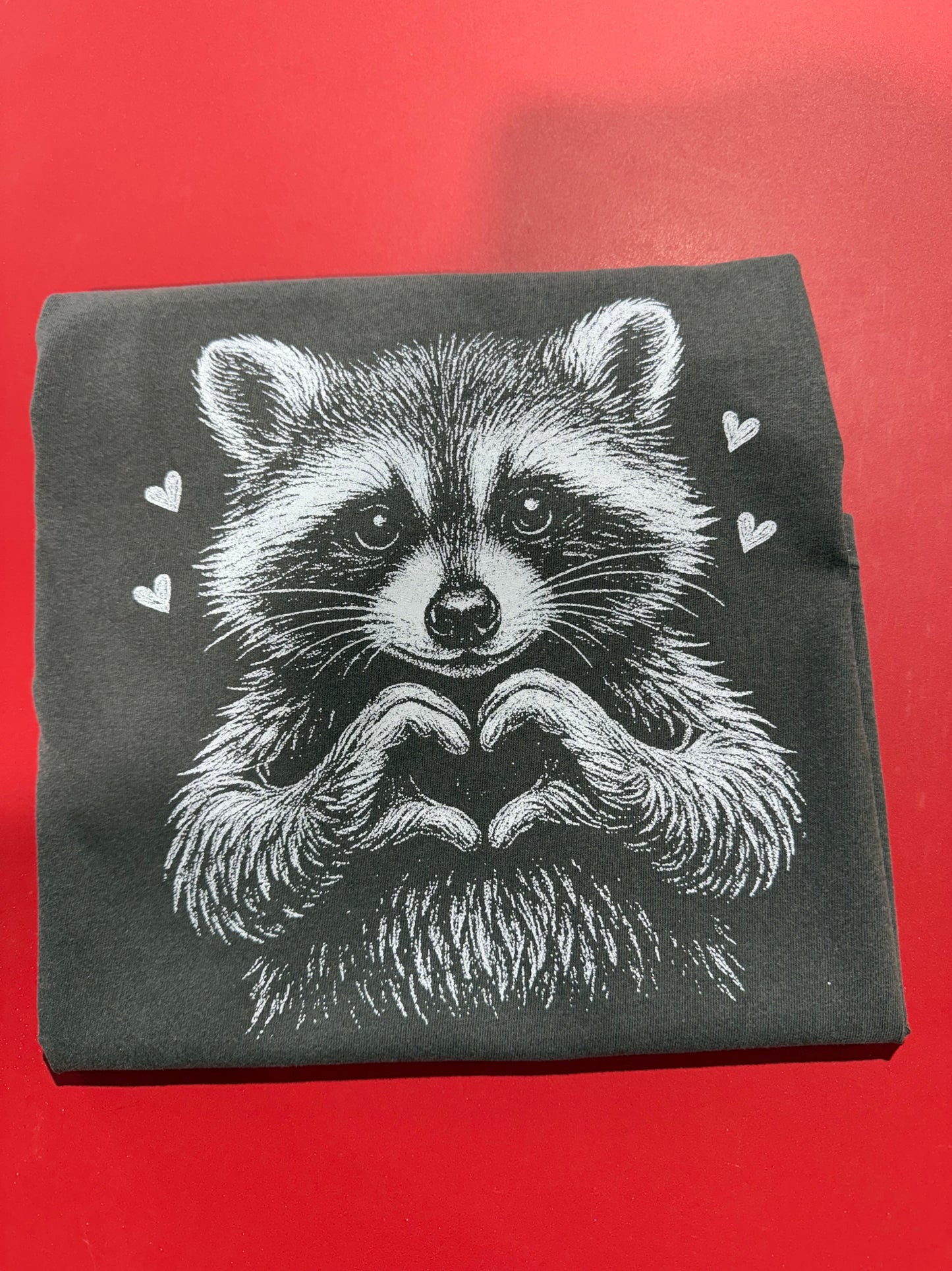 Vday raccoon half tone DTF TRANSFER