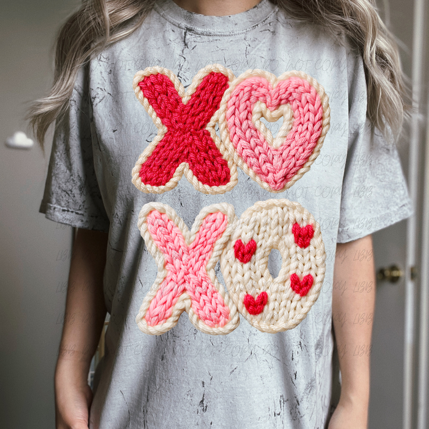 XOXO faux yarn DTF TRANSFER