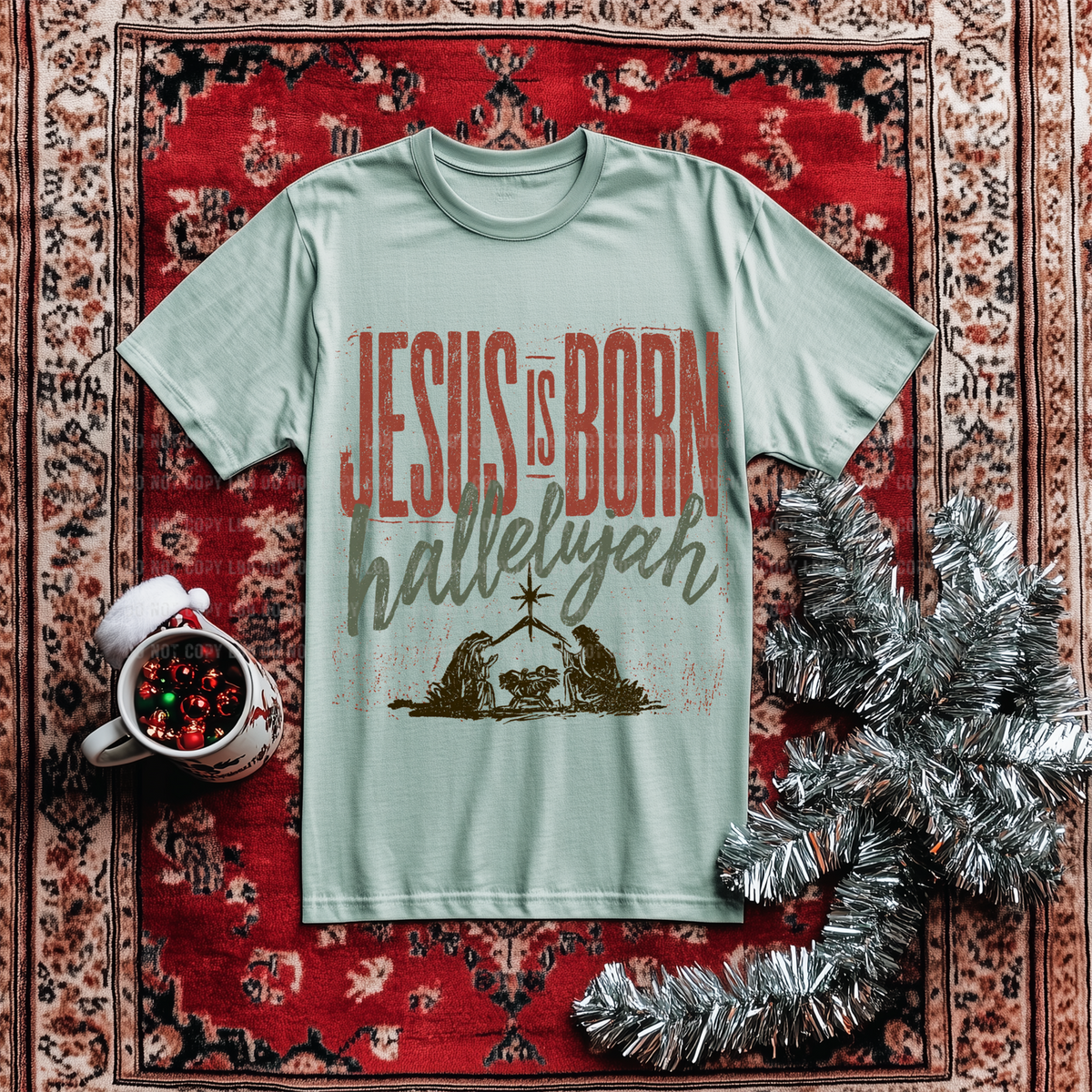 Jesus is born hallelujah DTF TRANSFER