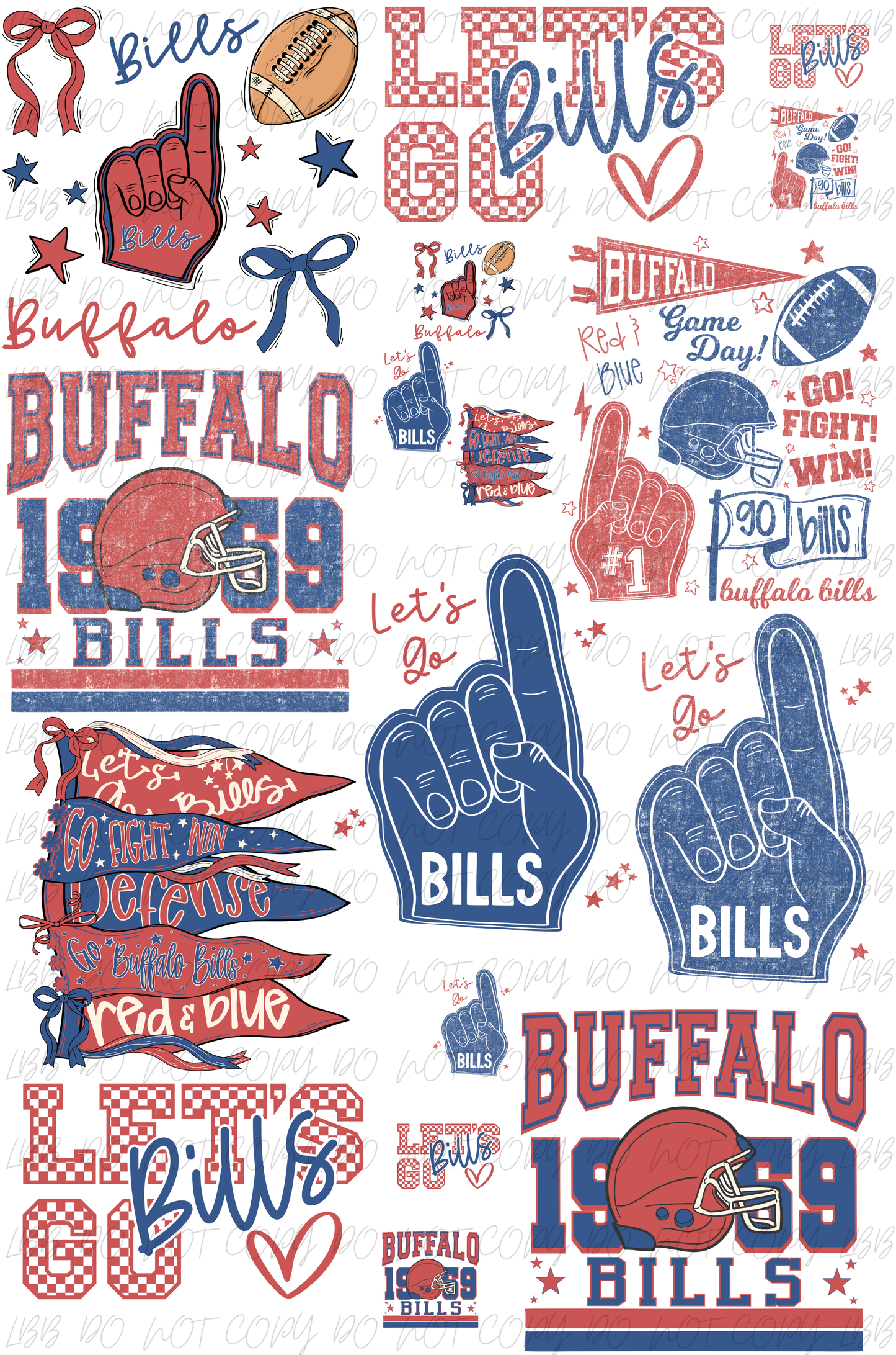 30"x48" Buffalo Bills PREMADE GANGSHEET