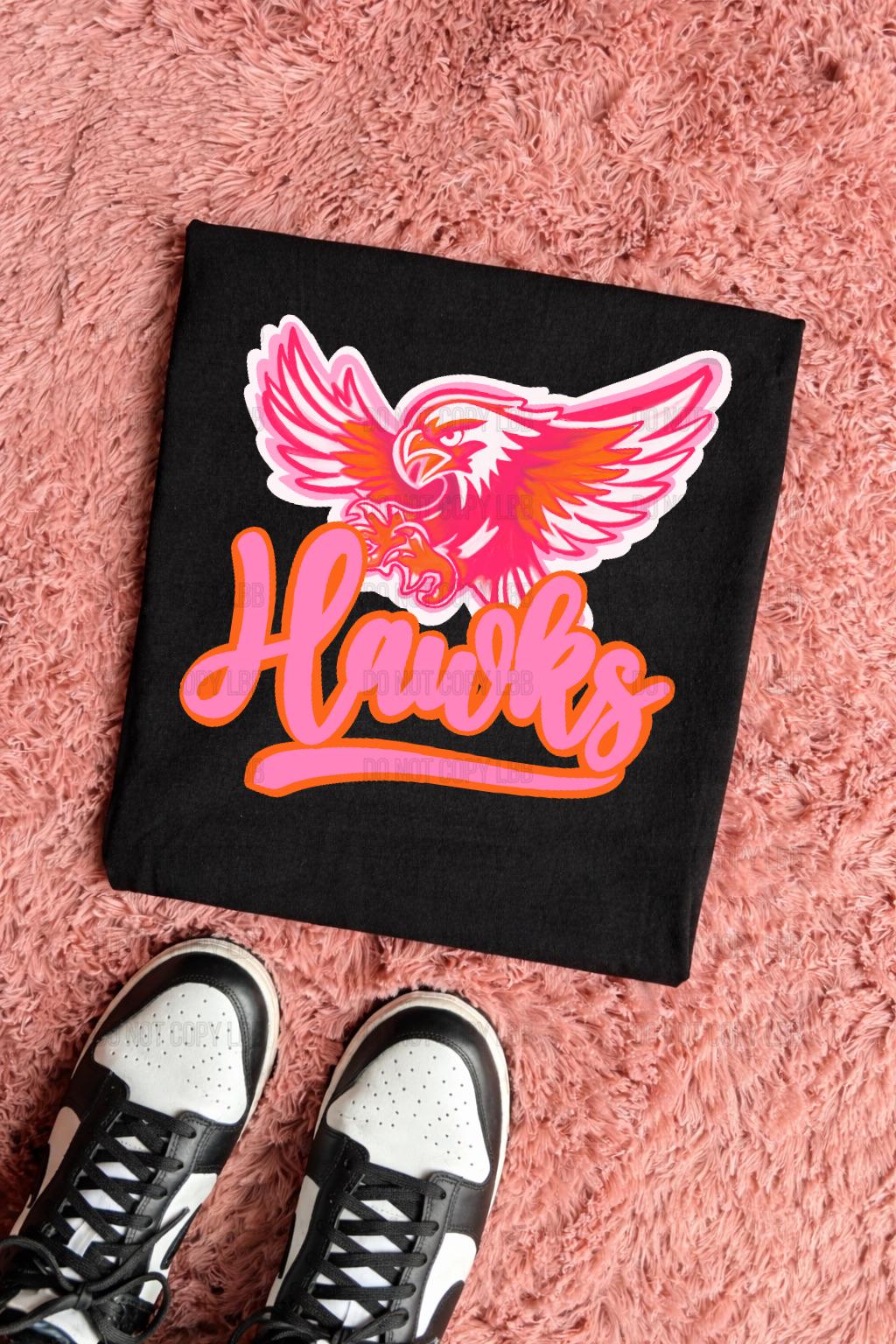 Hawks PINK & ORANGE DTF TRANSFER