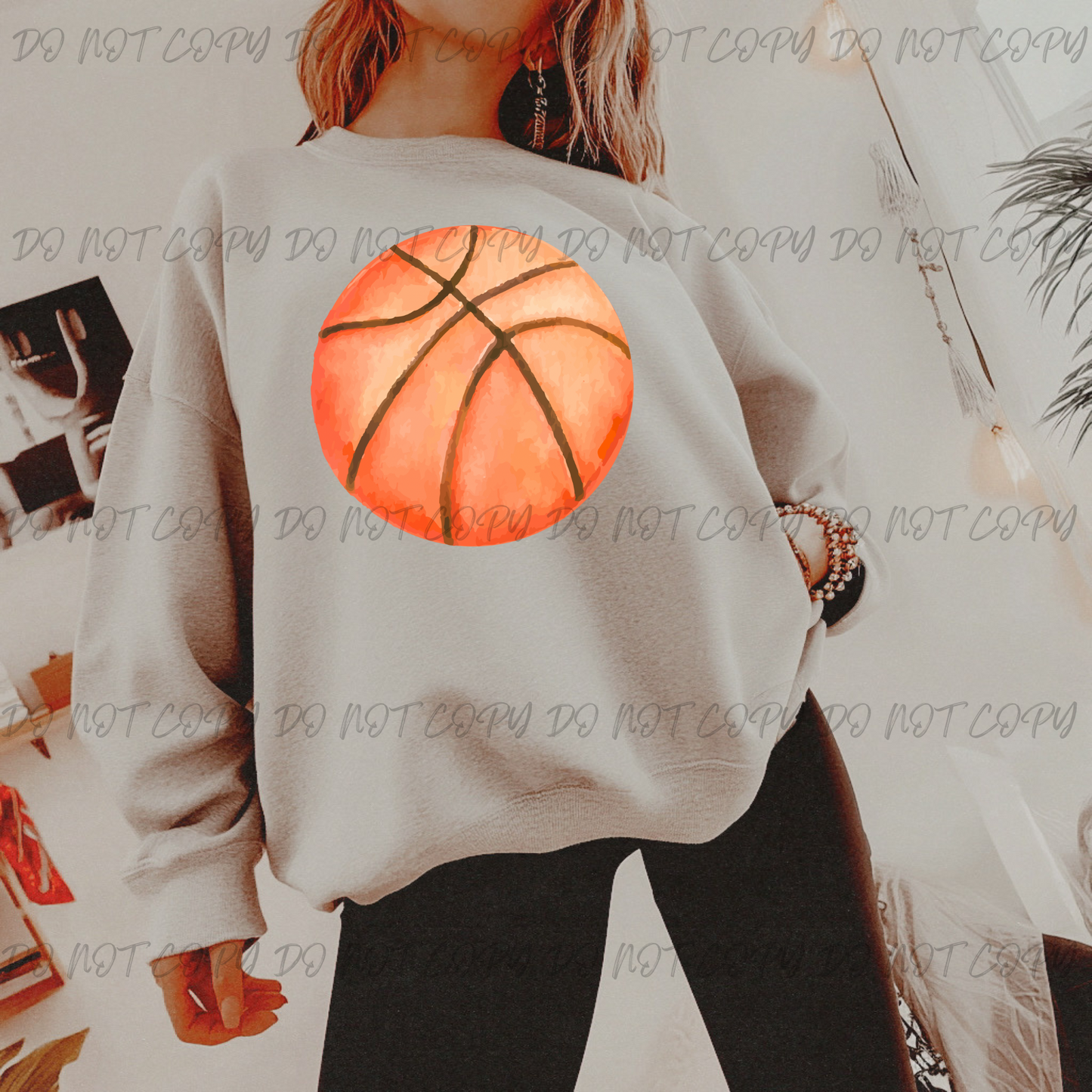 Watercolor basketball DTF TRANSFER