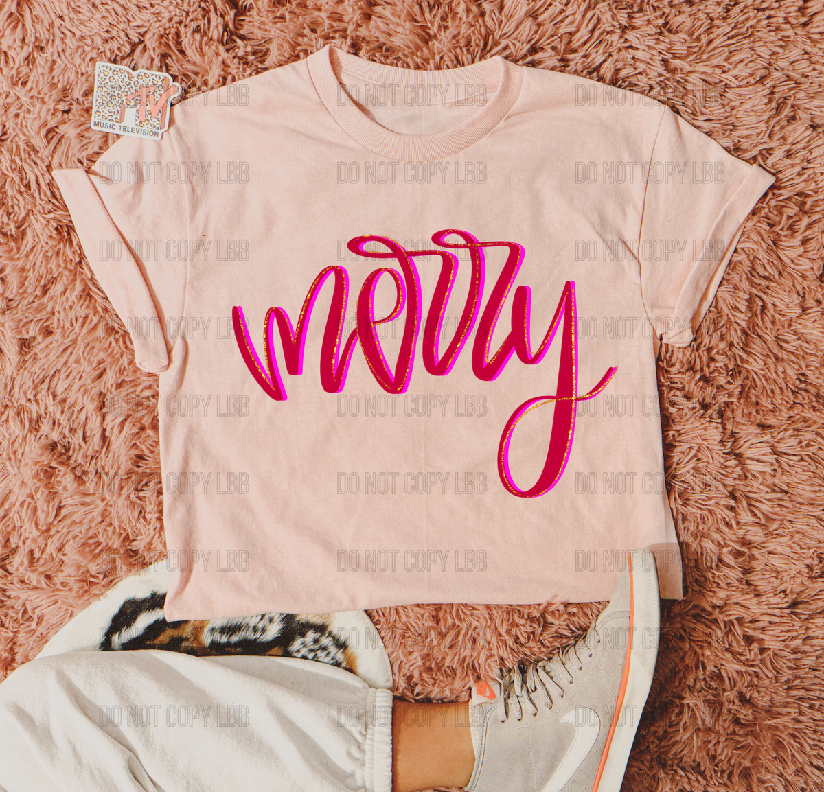 Merry pink DTF TRANSFER
