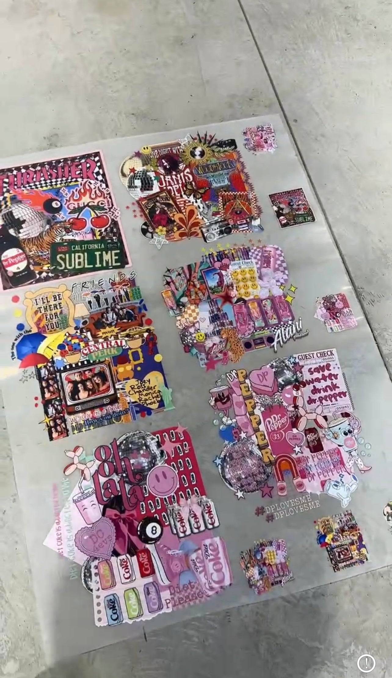 30"x48" pinkkkk collages PREMADE GANGSHEET