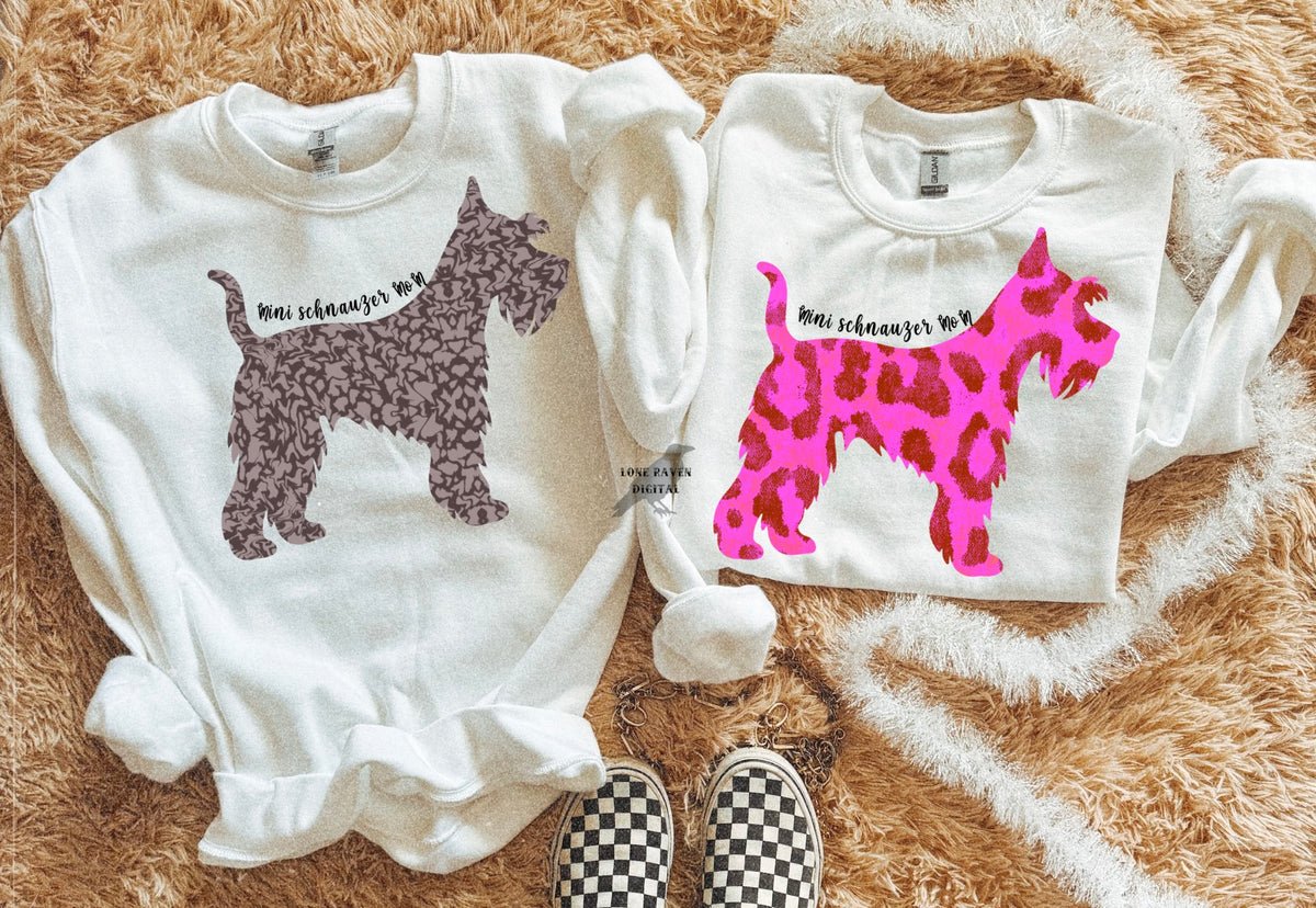 Mini Schnauzer mom brown DTF TRANSFER