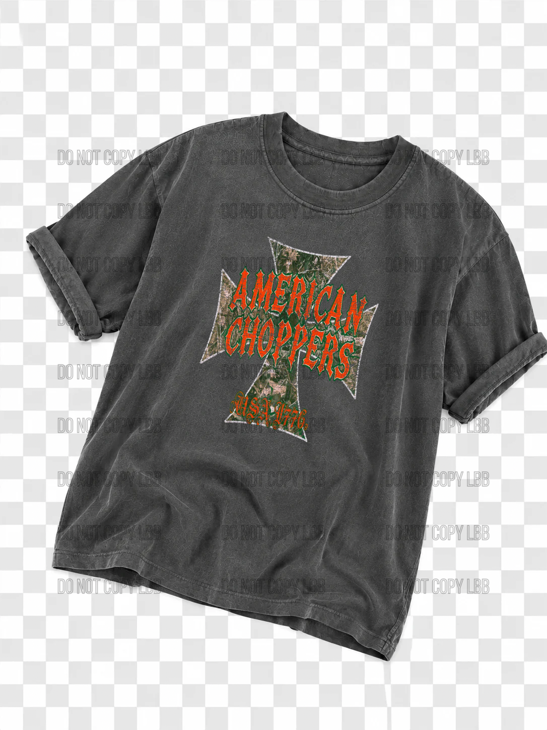 Chop camo 2 DTF TRANSFER *dark color shirt only
