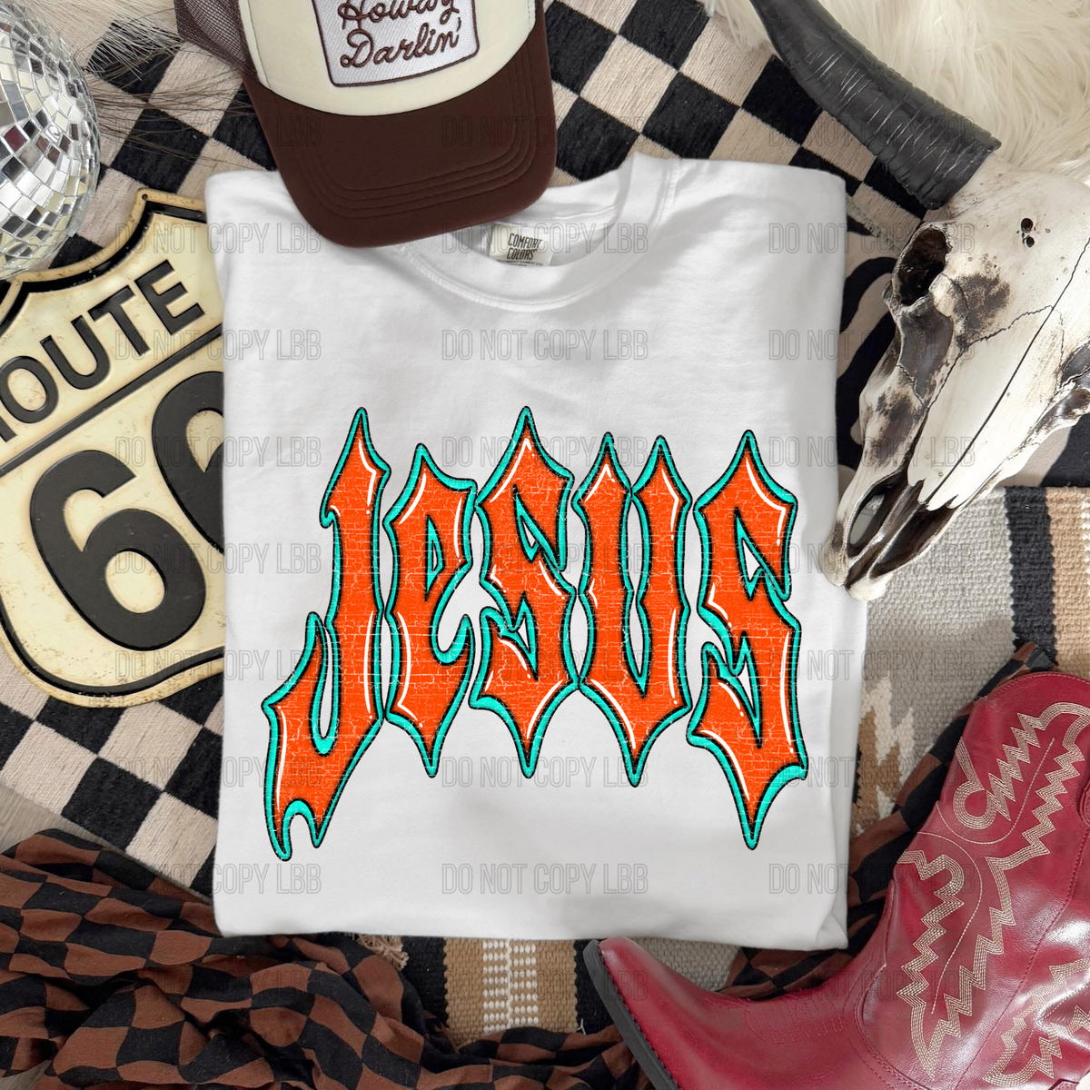 Jesus distressed DTF TRANSFER