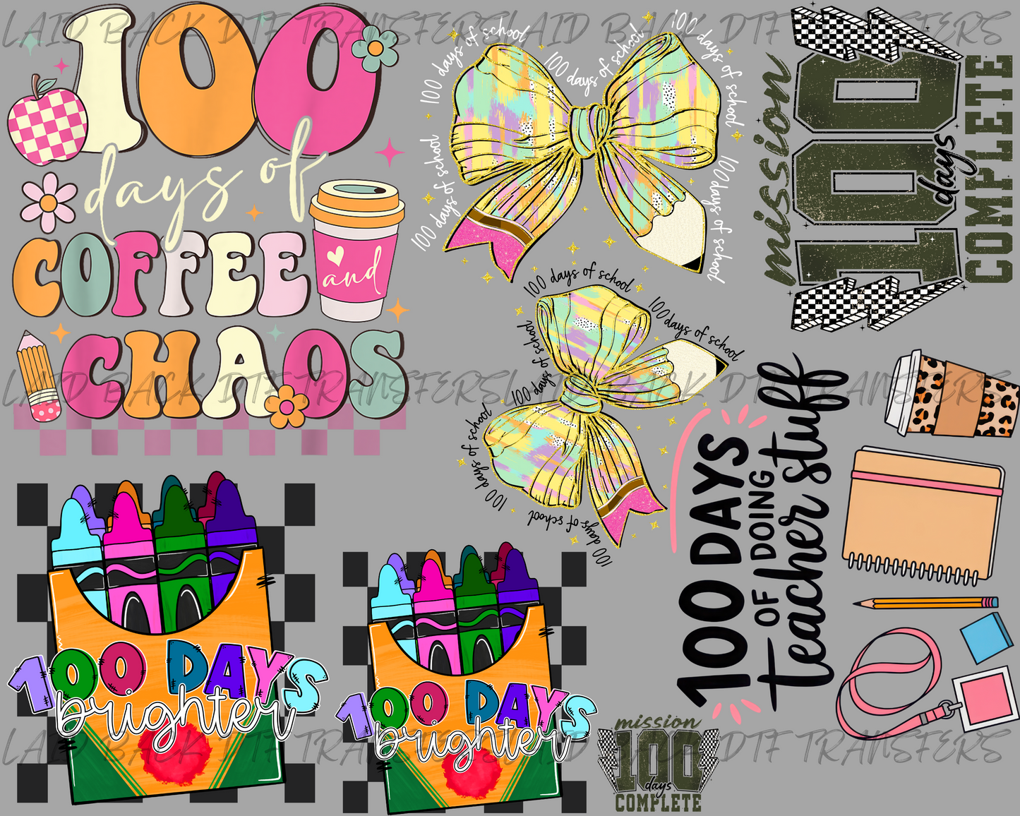 30X24 100 DAYS OF SCHOOL TEACHER/YOUTH PREMADE GANG