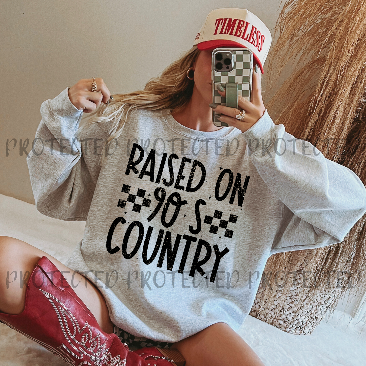 Raised on 90's Country Music (black) DTF Transfer
