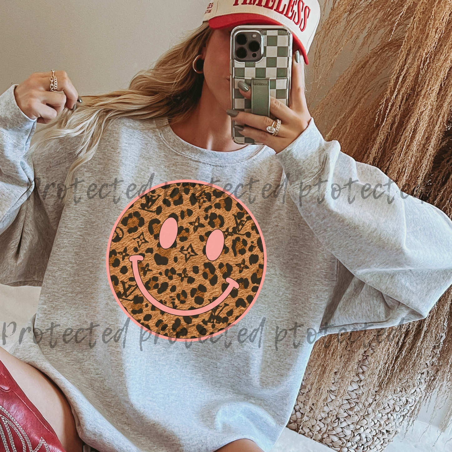 Leopard LV smiley DTF Transfer