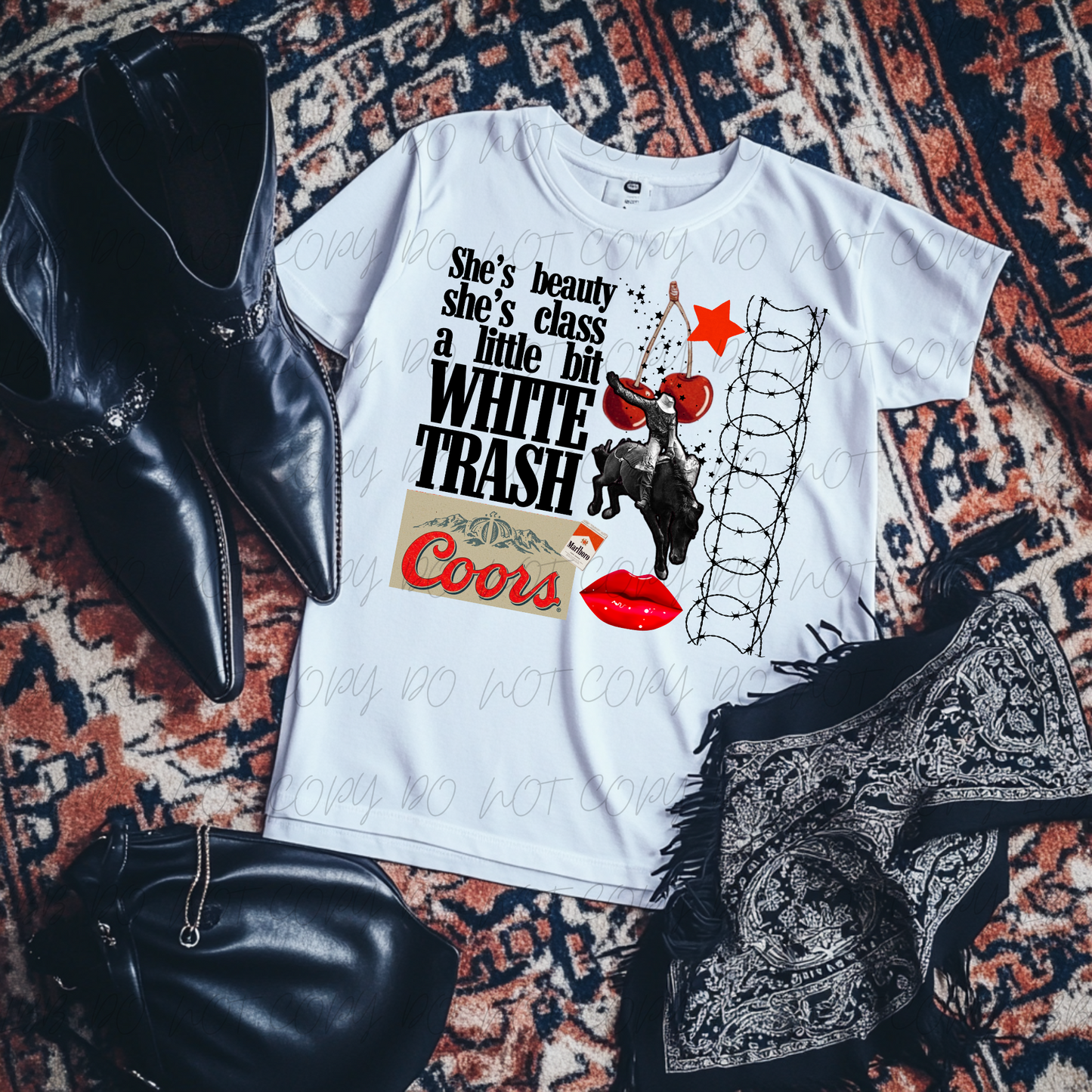 White Trash Collage DTF TRANSFER