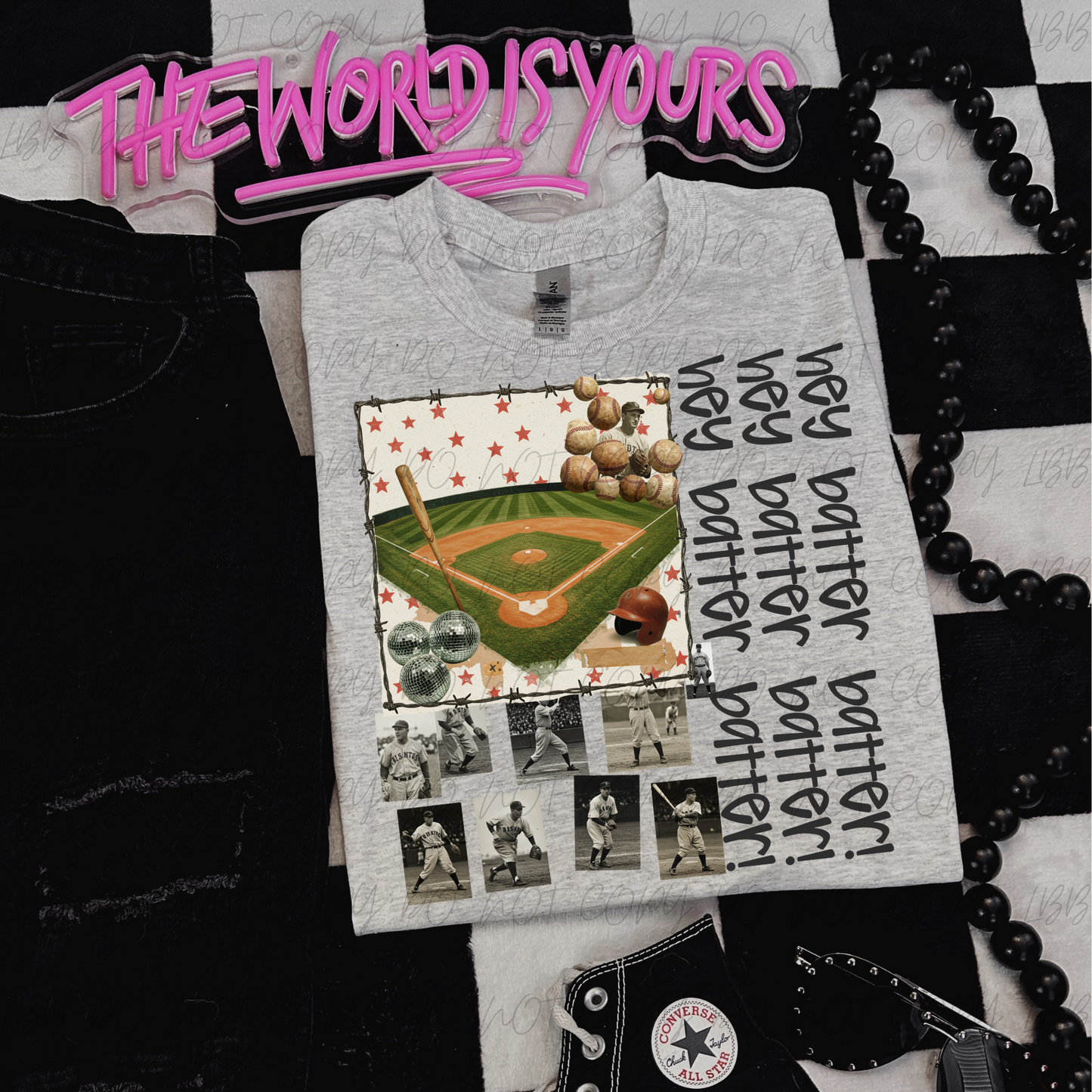 Hey batter batter collage DTF TRANSFER
