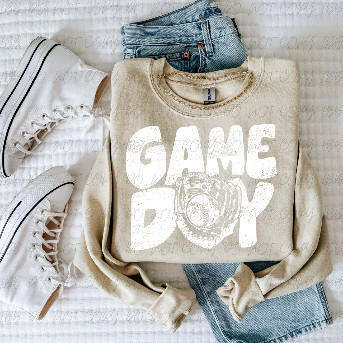 GAME DAY BASEBALL WHITE DTF TRANSFER