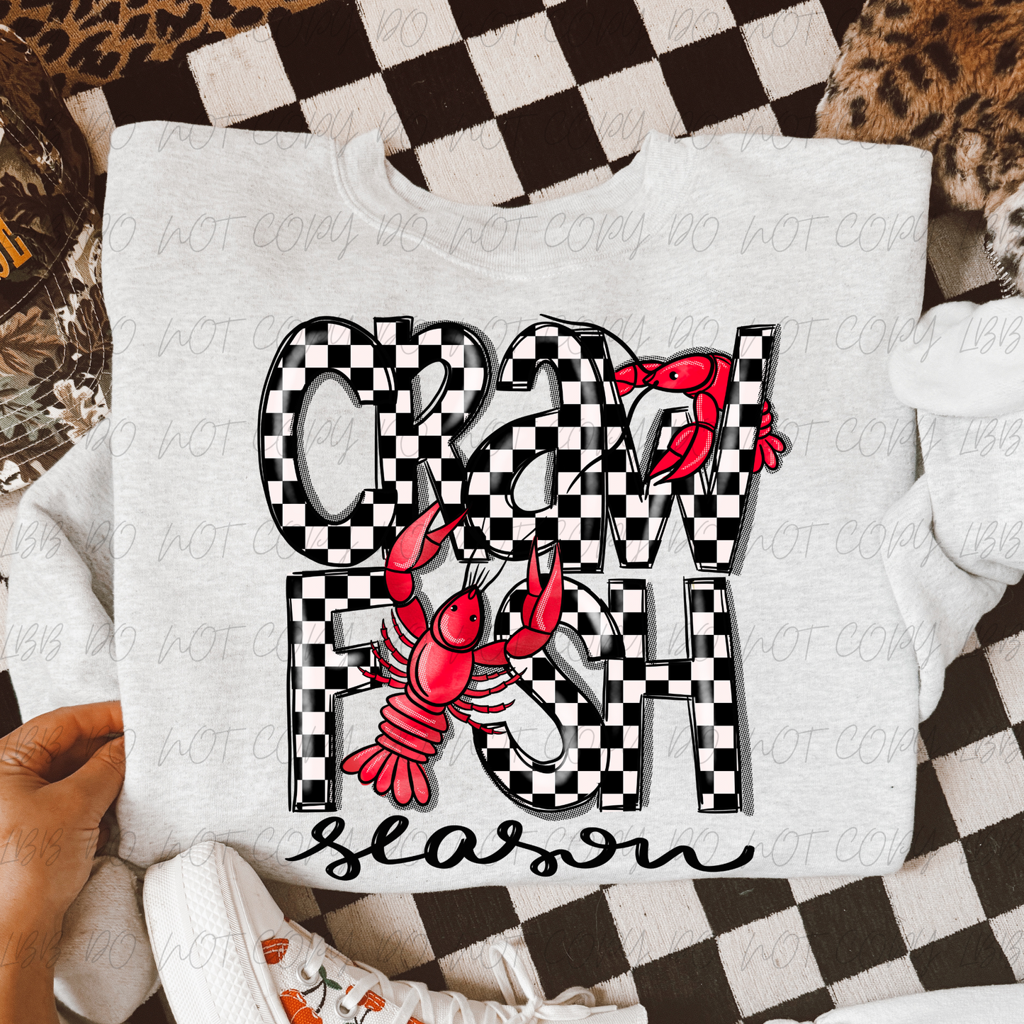 Crawfish Season (checkered) DTF TRANSFER