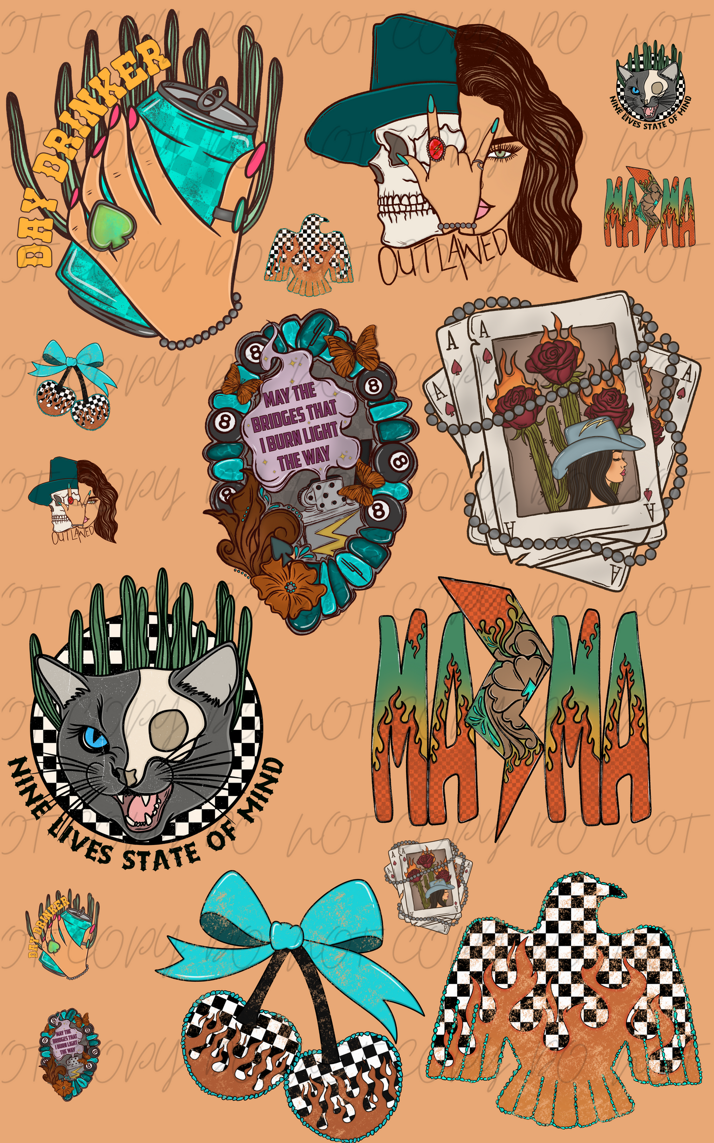 30"x48" Gettin western premade gangsheet