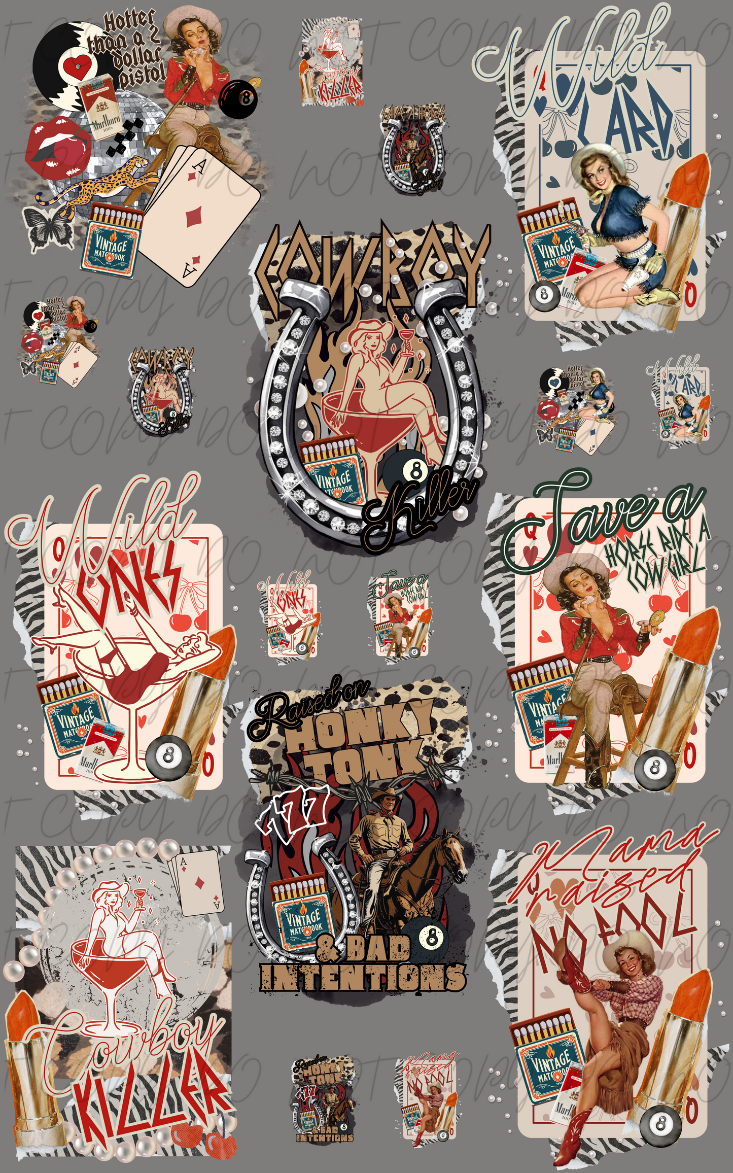 Pin up western collages PREMADE GANGSHEET