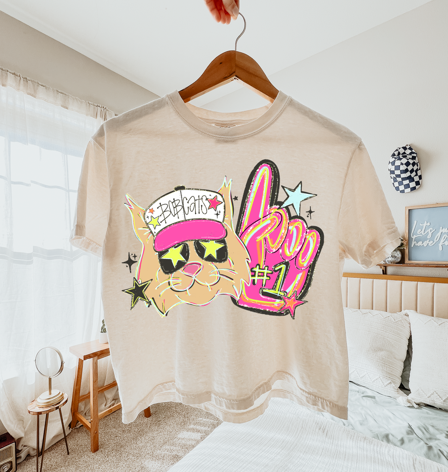 Bobcats neon foam finger DTF TRANSFER