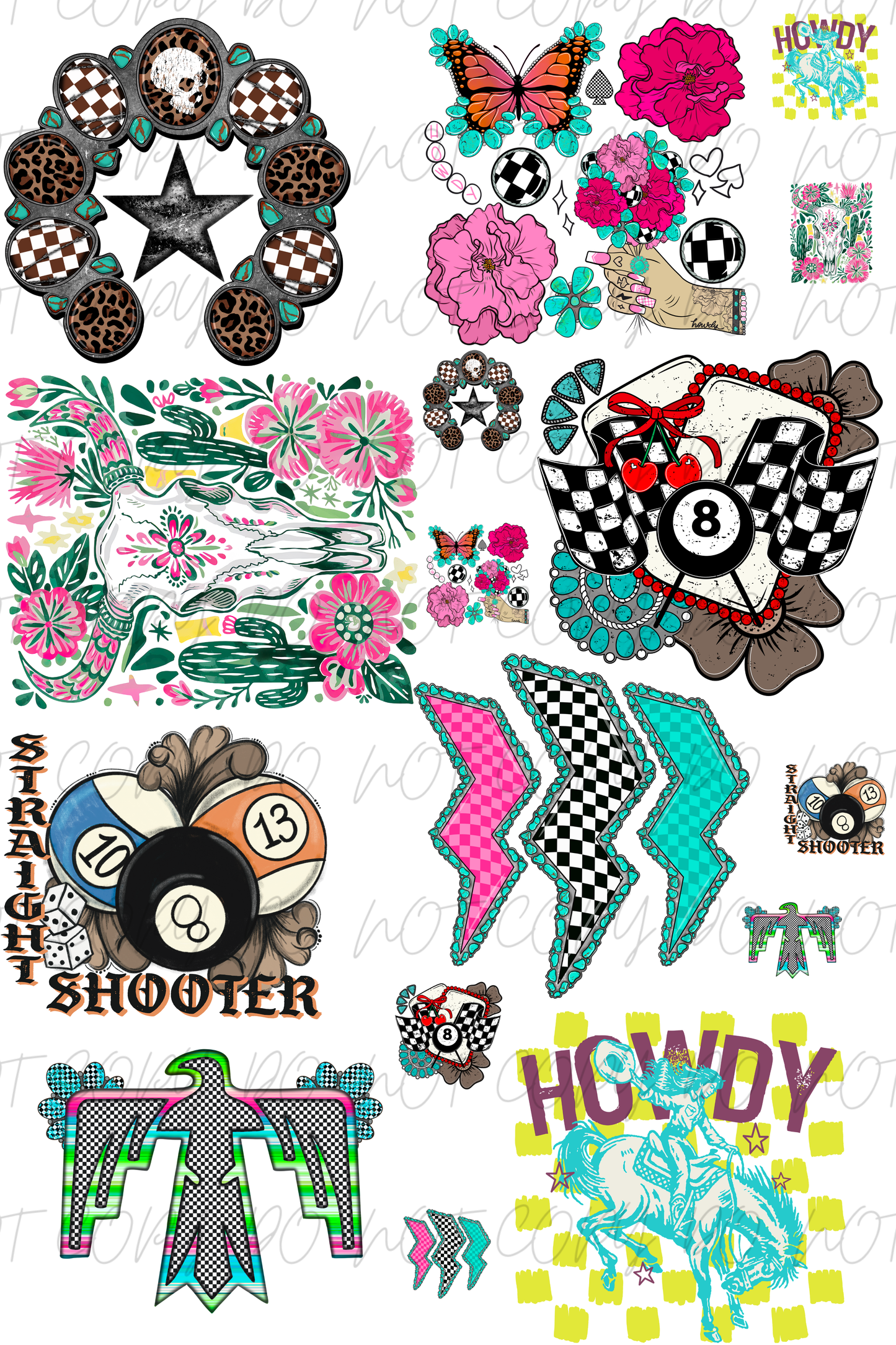 30"x48" WILD N' WESTERN PREMADE GANGSHEET