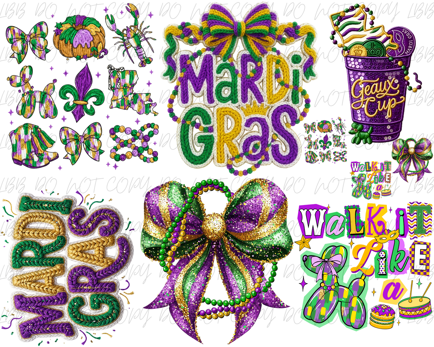 30x24 Mardi Gras pt2 premade gangsheet