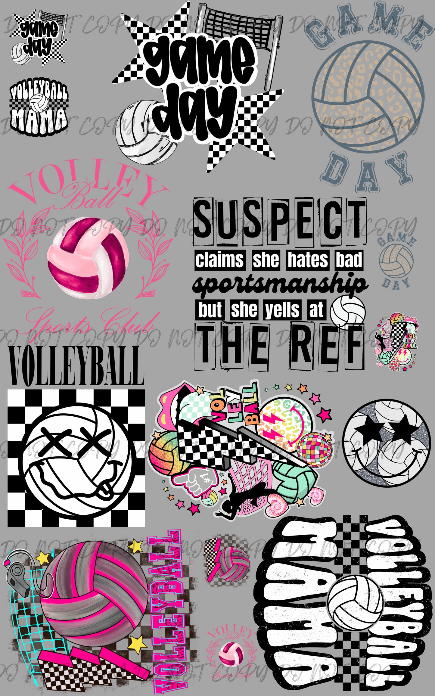 30"x48" Volleyball Premade Gangsheet