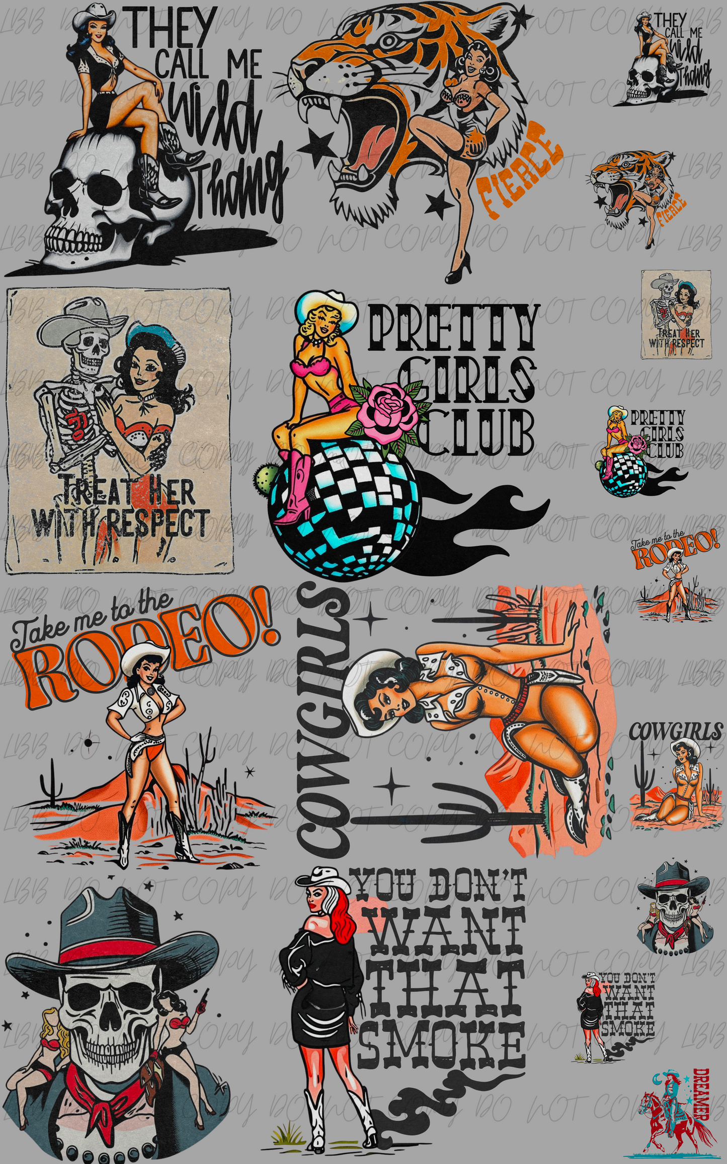 30"x48" Vintage Tattoo Inspired PREMADE GANGSHEET