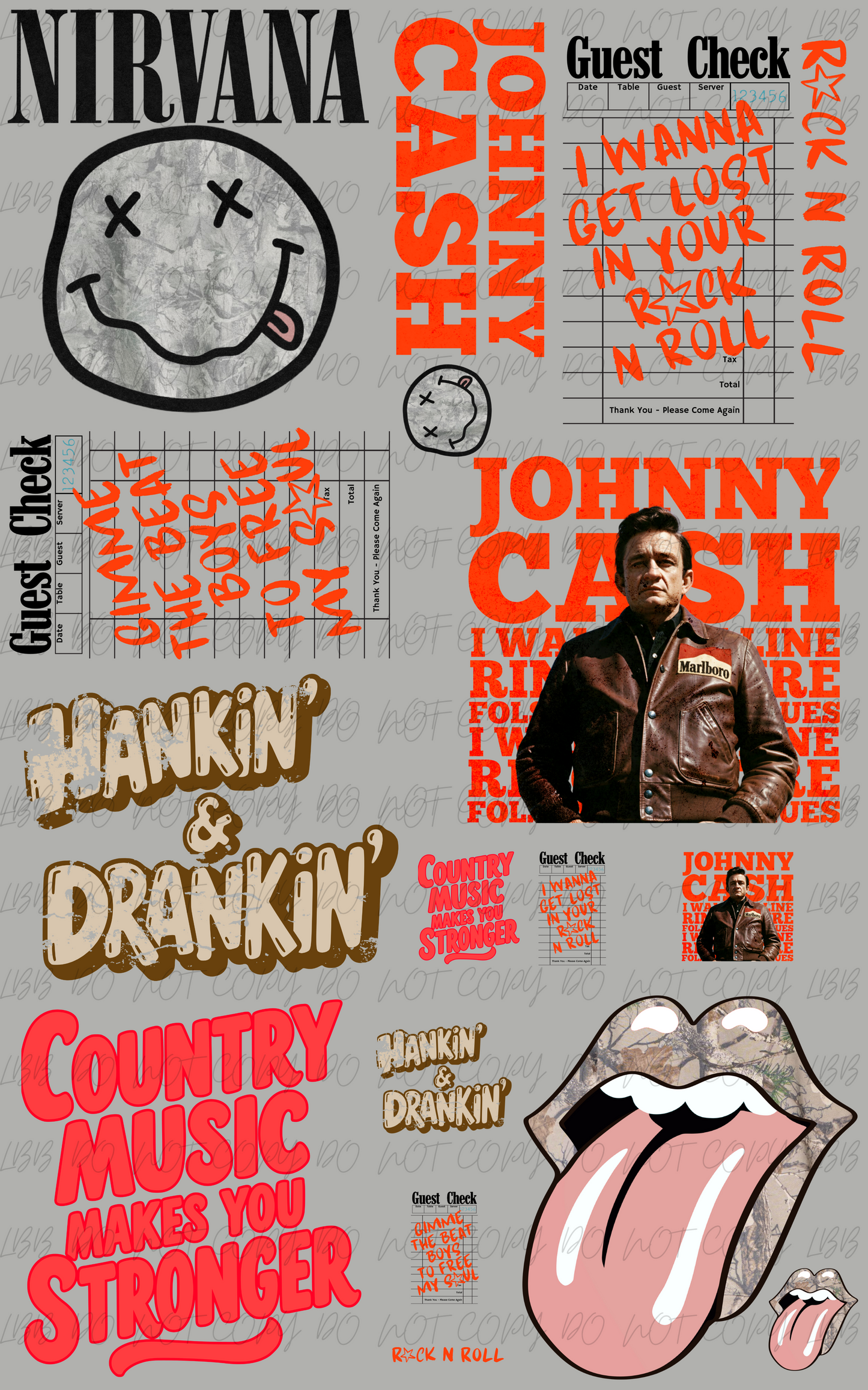 30"x48" WANNA GET LOST IN ROCK N ROLL PREMADE GANGSHEET