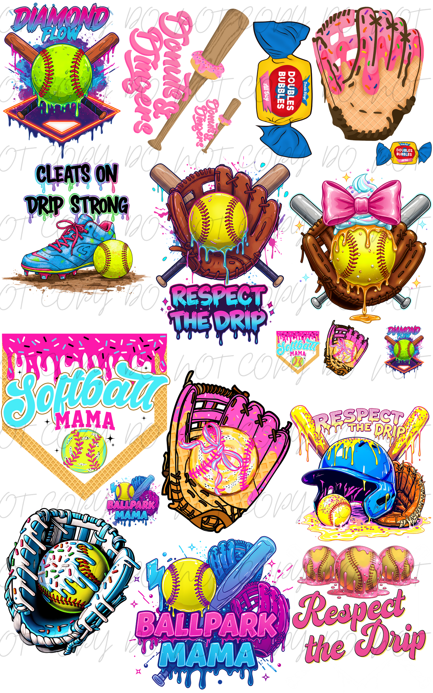 30"x48" Respect the drip **softball PREMADE GANGSHEET