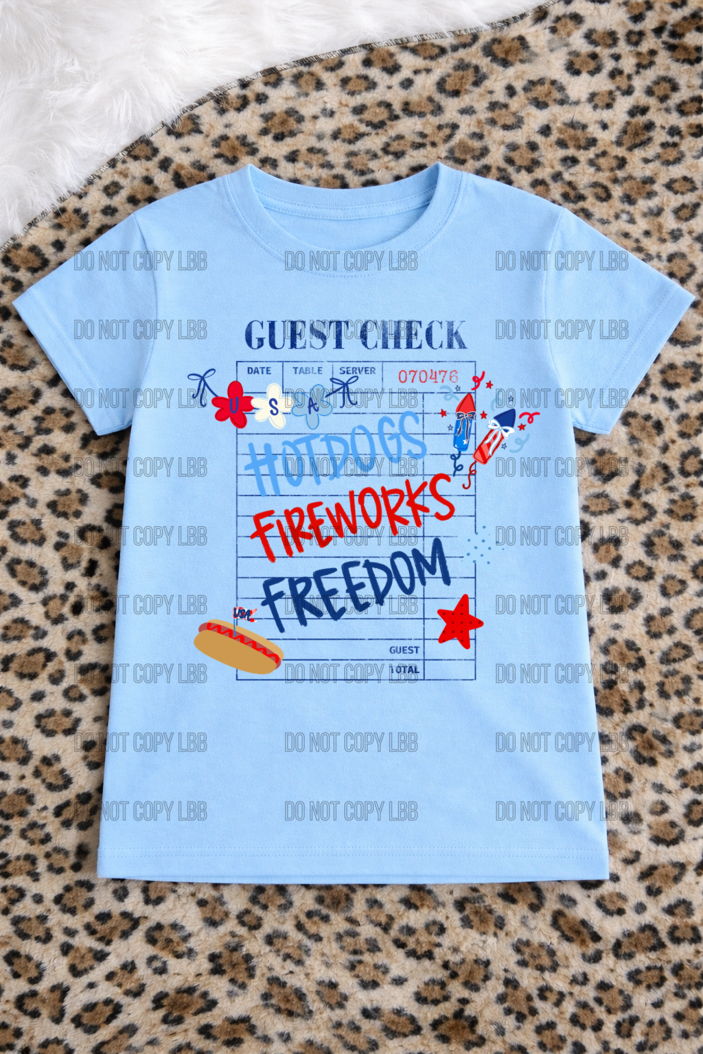 Patriotic guest check youth & adult