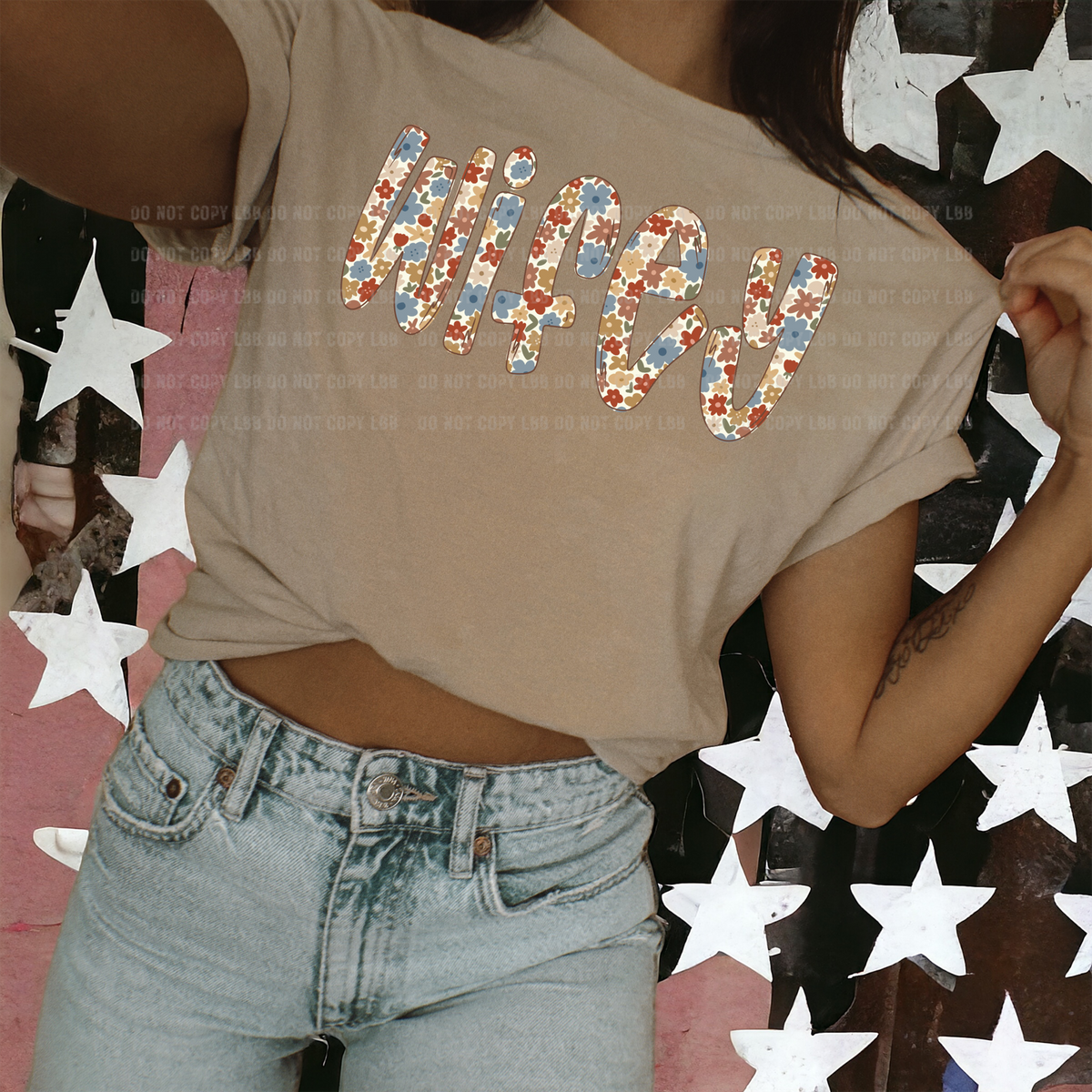 Wifey dainty fall floral DTF TRANSFER