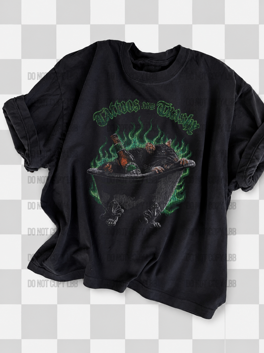 Tattoos are trashy DTF TRANSFER *dark color shirt only
