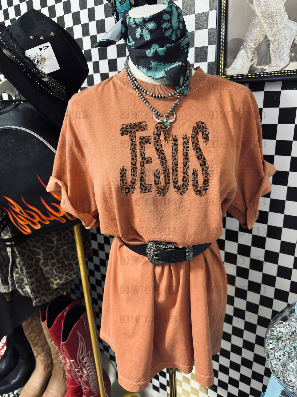 Jesus dark animal print DTF TRANSFER