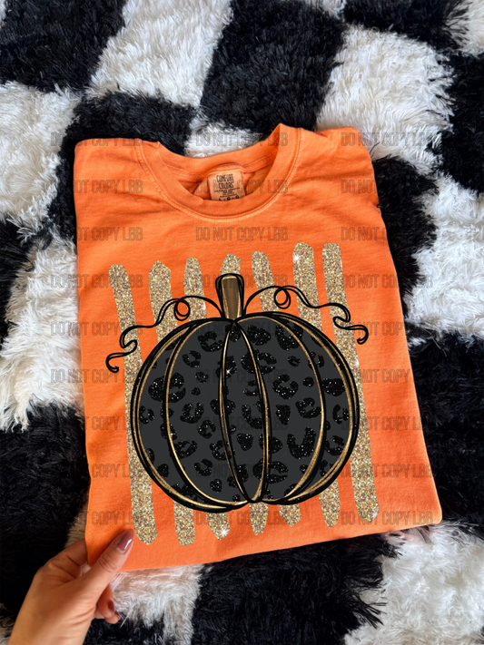Glitter pumpkin DTF TRANSFER