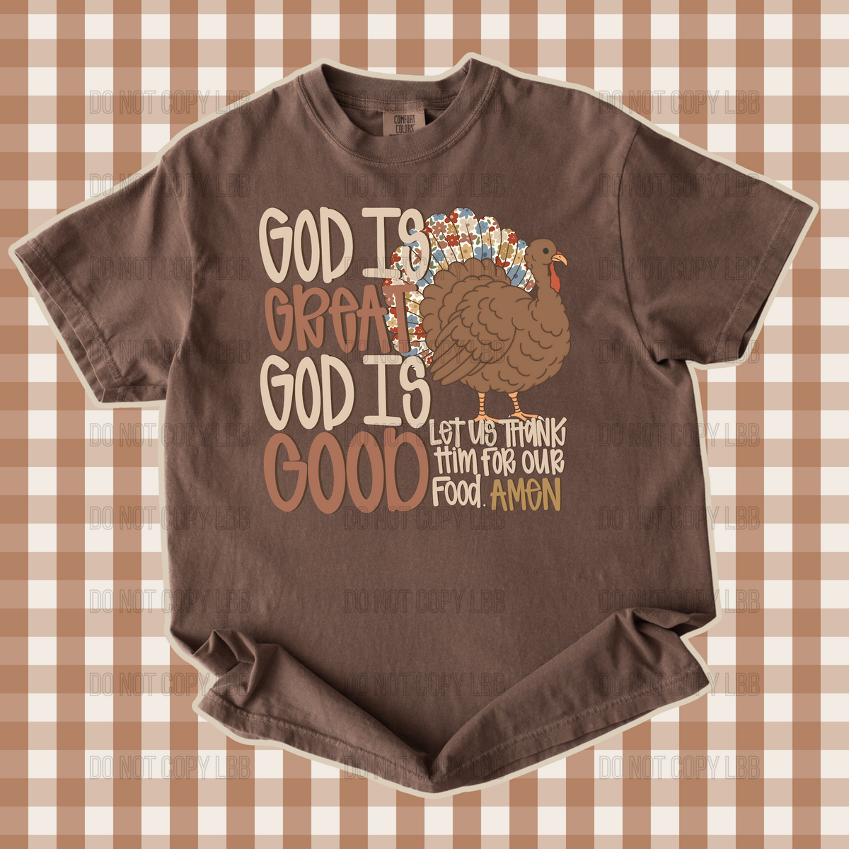 Floral God is great God is good DTF TRANSFER