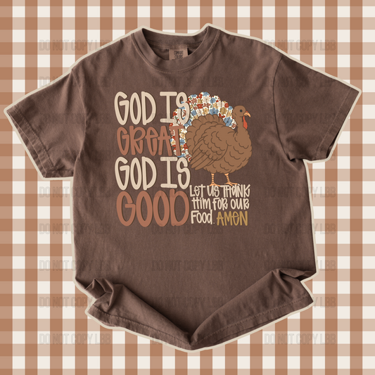 Floral God is great God is good DTF TRANSFER