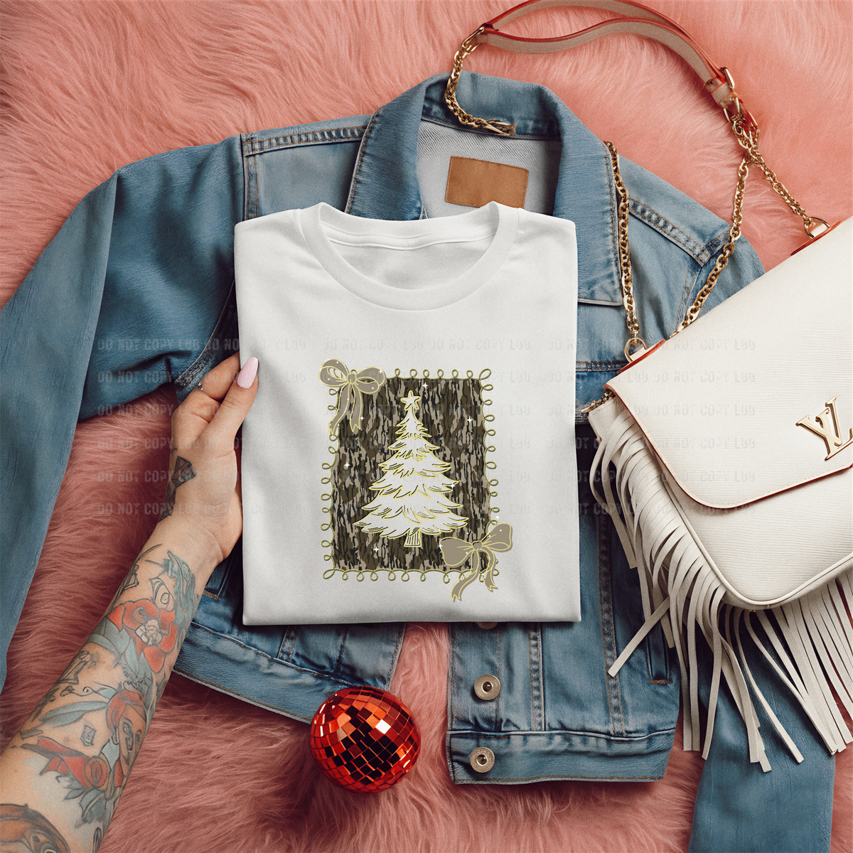 Christmas tree stamp DTF TRANSFER