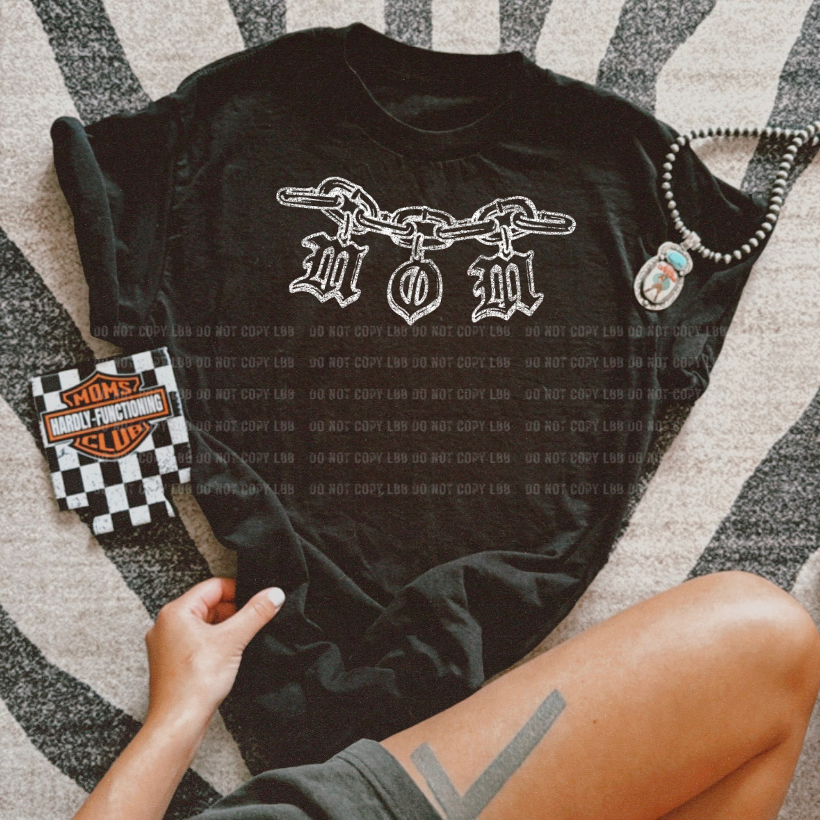 Mom necklace white DTF TRANSFER