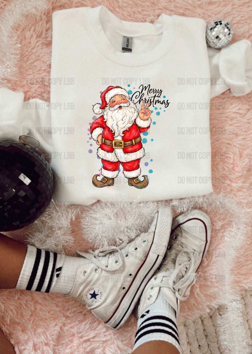Santa peace merry Christmas DTF TRANSFER