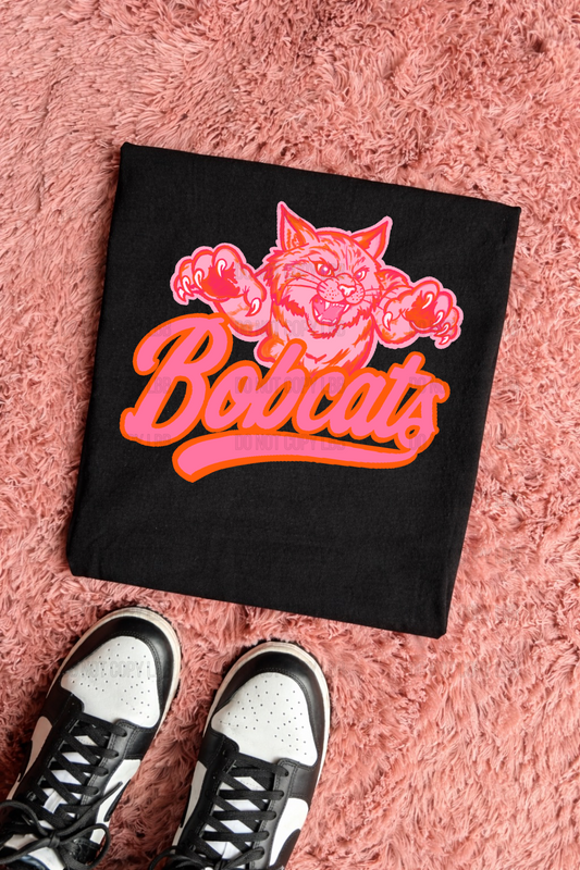 Bobcats PINK & ORANGE DTF TRANSFER