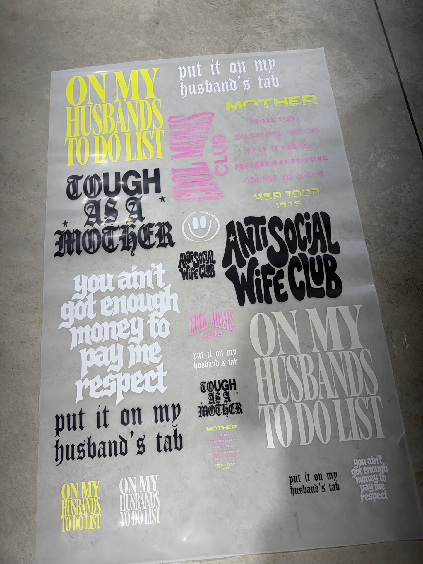 30x48 Petty Wife Gang Sheet
