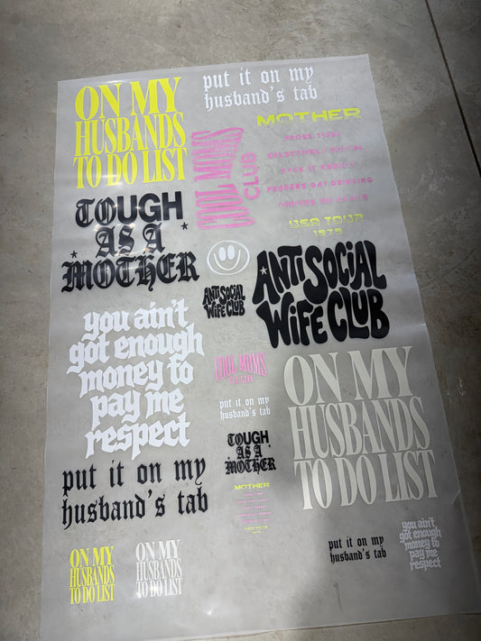 30x48 Petty Wife Gang Sheet