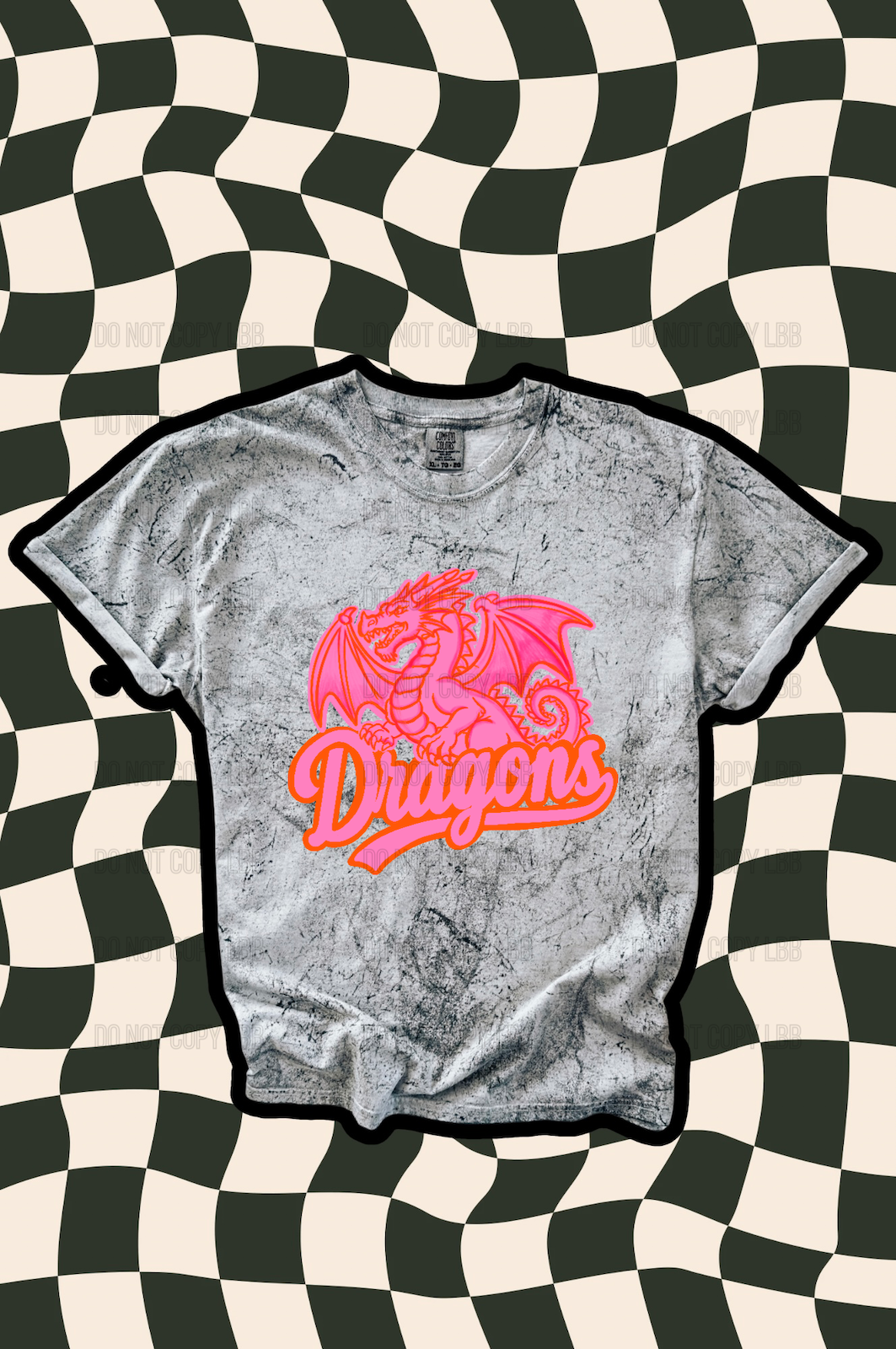 Dragons PINK & ORANGE DTF TRANSFER