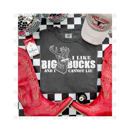 Big bucks white DTF TRANSFER