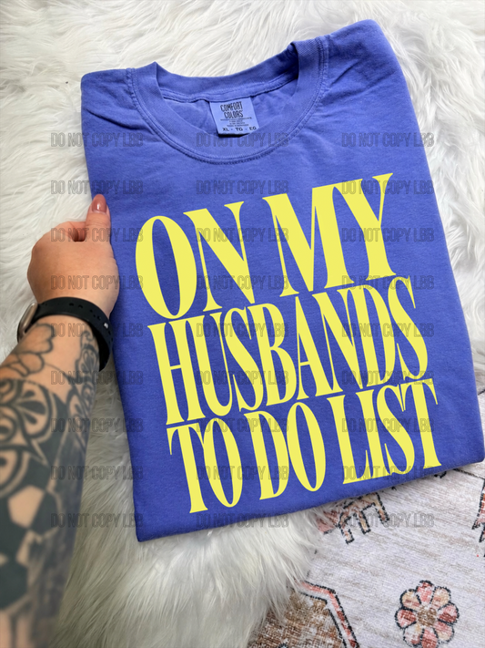 Husbands to do list DTF TRANSFER